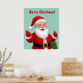 Vrolijke Kerstman Poster (Keuken)