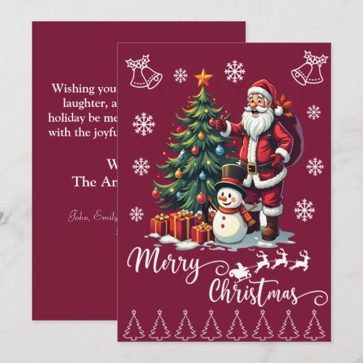 Vrolijke Kerstman Prettig Kerstfeest Feestdagenkaart (Voorkant / Achterkant)