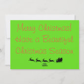 Vrolijke Kerstman Reinders Rode Sneeuwman Bomen Feestdagenkaart (Achterkant)