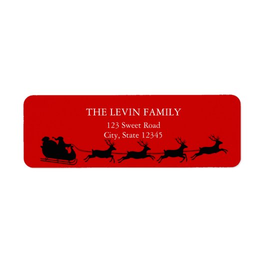 Vrolijke Kerstman Riding Sleigh Kerstmis Etiket (Voorkant)