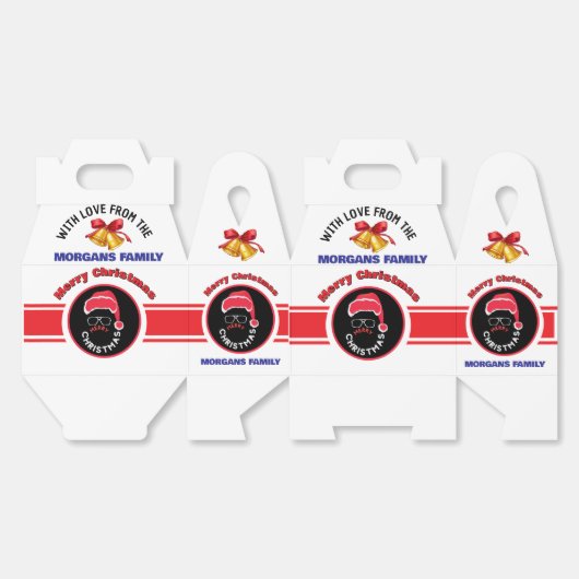 Vrolijke Kerstman Rode Vakantie Bedankdoosjes (Ongevouwen)