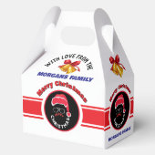 Vrolijke Kerstman Rode Vakantie Bedankdoosjes (Achterkant)