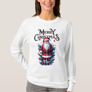 Vrolijke Kerstman Sinterklaas Vrouwen Lange Mouw T-shirt