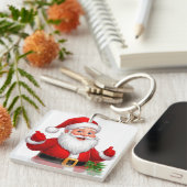 Vrolijke Kerstman Sleutelhanger (Voorkant Rechts)