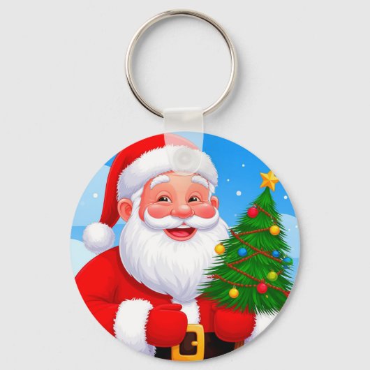 Vrolijke Kerstman Sleutelhanger (Voorkant)