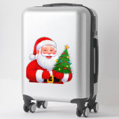 Vrolijke Kerstman Sticker (Koffer)