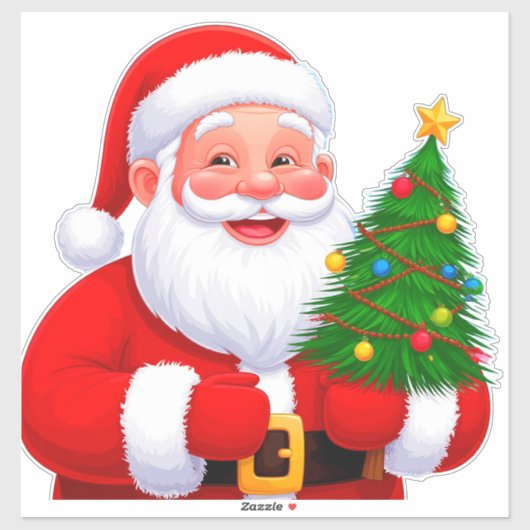 Vrolijke Kerstman Sticker (Vel)