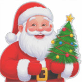 Vrolijke Kerstman Sticker (Voorkant)