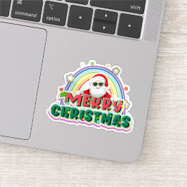 Vrolijke kerstman sticker