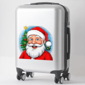 Vrolijke Kerstman Sticker (Koffer)
