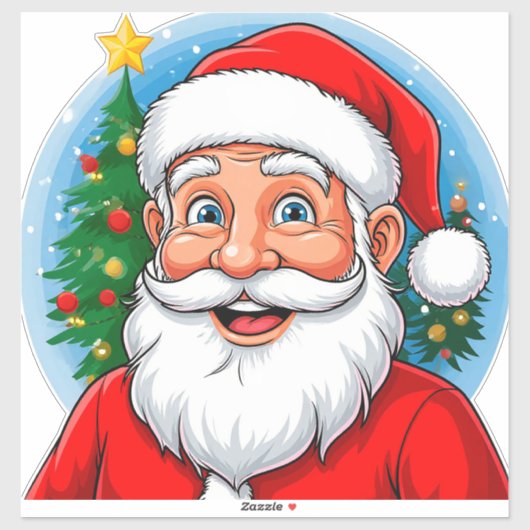 Vrolijke Kerstman Sticker (Vel)