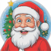 Vrolijke Kerstman Sticker (Voorkant)