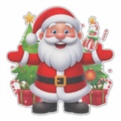 Vrolijke Kerstman Sticker (Voorkant)