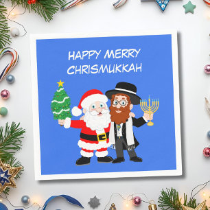 Vrolijke Kerstman van Chrismukkah ontmoet de Rabbi Servet