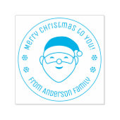 Vrolijke Kerstman van Familie Ronde Zelfinktende Stempel (Design)