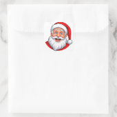 Vrolijke Kerstman Vierkante Sticker (Tas)