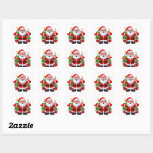 Vrolijke Kerstman Vierkante Sticker (Vel)