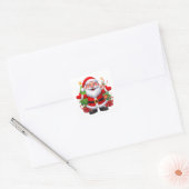 Vrolijke Kerstman Vierkante Sticker (Envelop)