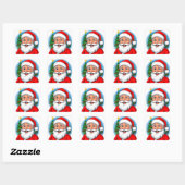 Vrolijke Kerstman Vierkante Sticker (Vel)