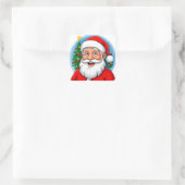 Vrolijke Kerstman Vierkante Sticker (Tas)