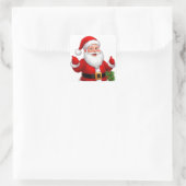 Vrolijke Kerstman Vierkante Sticker (Tas)