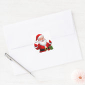 Vrolijke Kerstman Vierkante Sticker (Envelop)