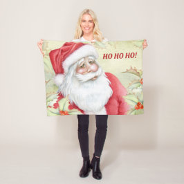 Vrolijke Kerstman | Waterverf Fleece Deken