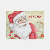 Vrolijke Kerstman | Waterverf Fleece Deken (Voorkant (Horizontaal))