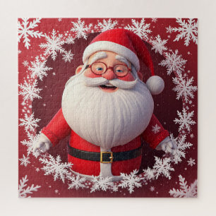 Vrolijke Kerstman Winter Sneeuw Scene Voor Vakanti Legpuzzel
