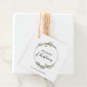 Vrolijke kerstminimalistische krans bedankjes labels (In situ)