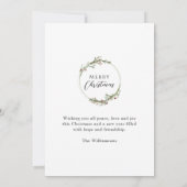 Vrolijke kerstminimalistische krans feestdagenkaart (Achterkant)