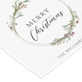 Vrolijke kerstminimalistische krans korte tafelloper (Hoek)