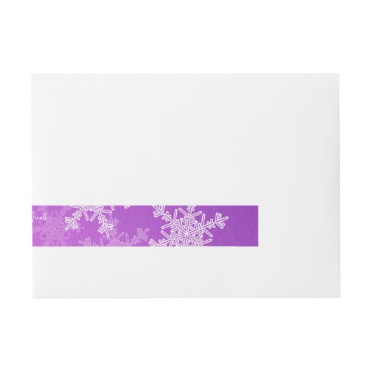 Vrolijke kerstminimalistische Paarse sneeuwvlokken Adreslabel Wikkel (Voorkant)