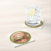 Vrolijke Kerstmis aan Al Kroon en het Voedsel Kartonnen Onderzetters (Insitu)