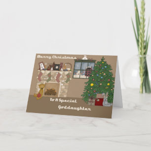 Vrolijke Kerstmis aan een Speciale Peetdochter Feestdagen Kaart