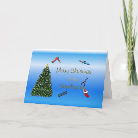 Vrolijke Kerstmis aan kapperherenkapper Feestdagen Kaart (Voorkant)
