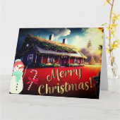 Vrolijke Kerstmis AI kunst Kaart (Gele Bloem)