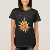 Vrolijke Kerstmis Ananas Pizza T-shirt (Voorkant)