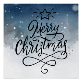 Vrolijke Kerstmis aquarel Perfect Poster (Voorkant)