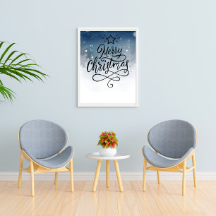 Vrolijke Kerstmis aquarel Poster