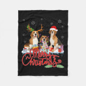 Vrolijke Kerstmis Beagle Hond Santa Reindeer Light Fleece Deken (Voorkant)