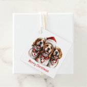 Vrolijke Kerstmis Beagle honden Bedankjes Labels (In situ)