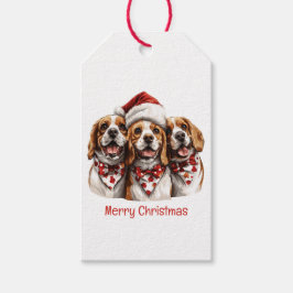 Vrolijke Kerstmis Beagle honden Cadeaulabel