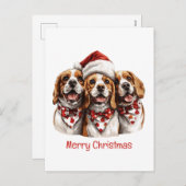 Vrolijke Kerstmis Beagle honden Feestdagenkaart (Voorkant / Achterkant)