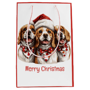 Vrolijke Kerstmis Beagle honden Medium Cadeauzakje