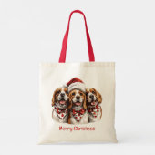 Vrolijke Kerstmis Beagle honden Tote Bag (Achterkant)