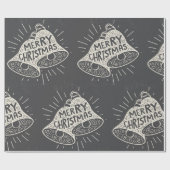 Vrolijke Kerstmis Bells Chalkboard look Cadeaupapier (Vlak)