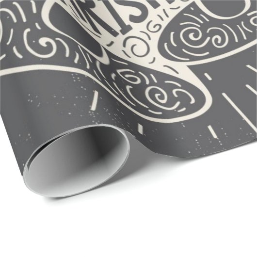 Vrolijke Kerstmis Bells Chalkboard look Cadeaupapier (Rol Hoek)