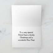 vrolijke Kerstmis beste vriend Feestdagen Kaart (Binnen)