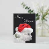 Vrolijke Kerstmis Bichon Frise Feestdagenkaart (Staand voorkant)